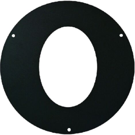 Rosone anello ellittico per inclinazione 45o spessore 2 mm   15 cm in acciaio alluminato nero uso interno