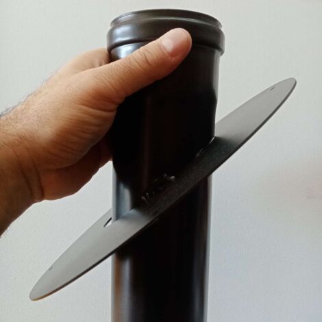 Rosone mf da 100mm con flangia inclinabile da 0 a 45 gradi per serie pellet