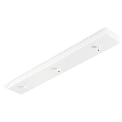 Rosone Multicavo 3 Fori In Metallo Bianco Opaco L60Cm