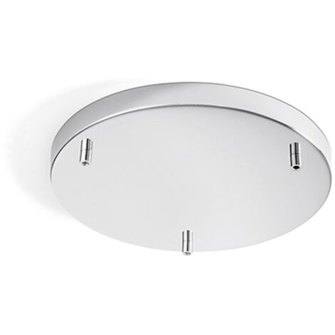 Rosone Multicavo 3 Fori In Metallo Cromo Spazzolato D35Cm