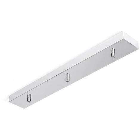 Rosone Multicavo 3 Fori In Metallo Cromo Spazzolato L60Cm