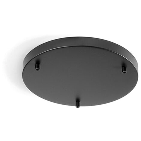Rosone Multicavo 3 Fori In Metallo Nero Opaco D35Cm