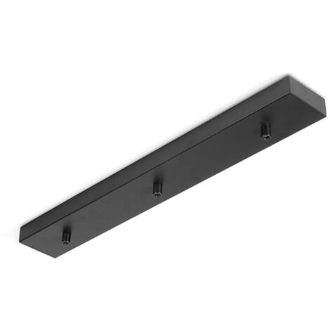 Rosone Multicavo 3 Fori In Metallo Nero Opaco L60Cm
