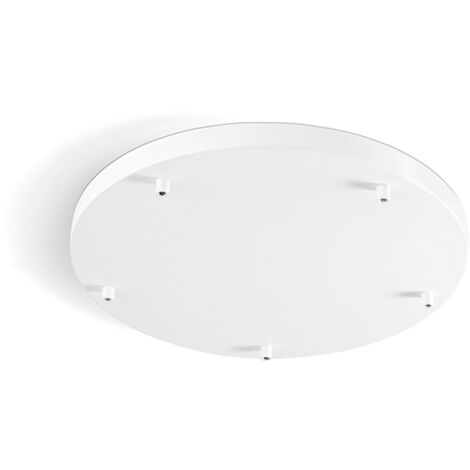 Rosone Multicavo 5 Fori In Metallo Bianco Opaco D45Cm