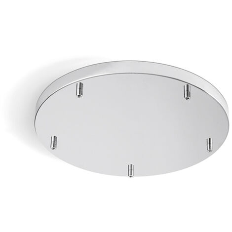 Rosone Multicavo 5 Fori In Metallo Cromo Spazzolato D45Cm