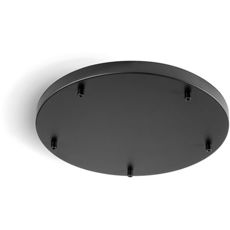 Rosone Multicavo 5 Fori In Metallo Nero Opaco D45Cm