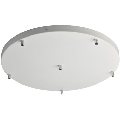 Rosone Multicavo 6 Luci In Ferro Laccato Bianco Diametro 50 Cm