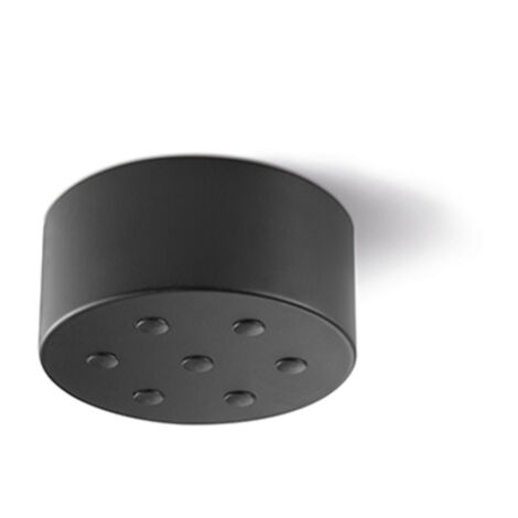 Rosone Multicavo 7 Fori In Metallo Nero Opaco D12Cm
