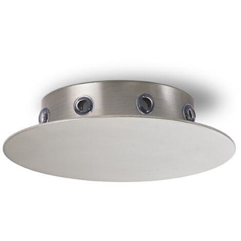 Rosone Multicavo 8 Fori In Metallo Cromo Spazzolato D15Cm