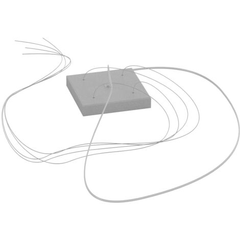 Rosone Quadrato Metallo Grigio 1 Foro 14X14Cm