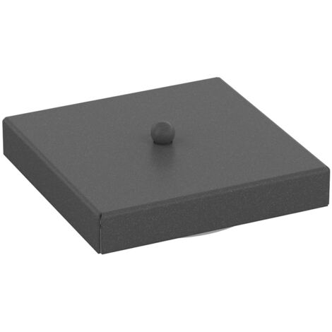 Rosone Quadrato Multiforo Metallo Antracite 7 Uscite 14X14Cm