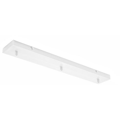 Rosone rettangolare in metallo Alice bianco IP20 per lampade a sospensione - Base da soffitto moderna, attacco centrale, facile installazione