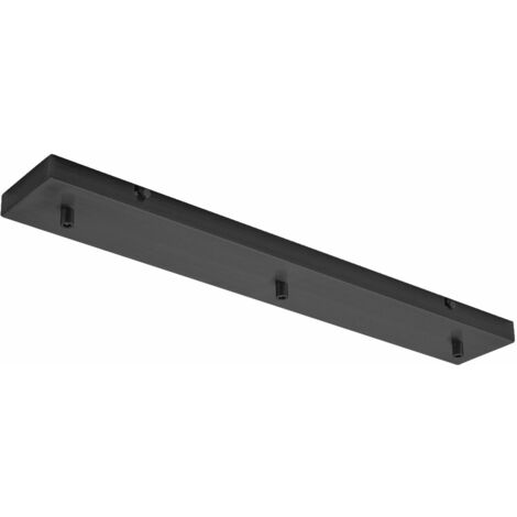 Rosone rettangolare in metallo Alice nero IP20 per lampade a sospensione - Base da soffitto moderna, attacco centrale, facile installazione