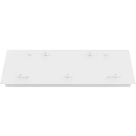 Rosone Rettangolare Metallo Bianco 5 Fori 60X35Cm