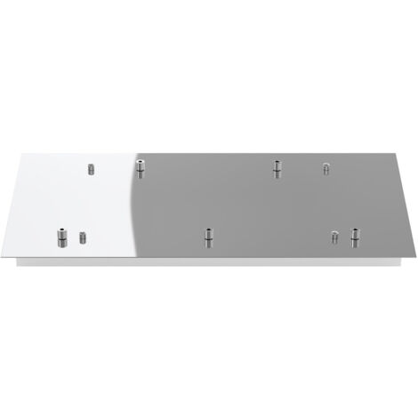 Rosone Rettangolare Metallo Cromo 5 Fori 60X35Cm