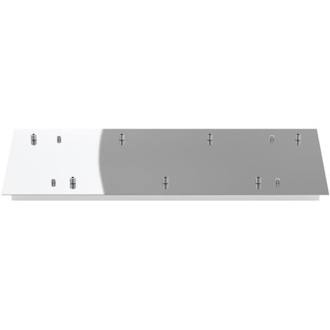 Rosone Rettangolare Metallo Cromo 7 Fori 75X35Cm