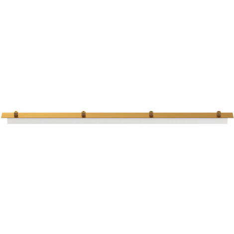 Rosone Rettangolare Metallo Ottone Satinato 4 Fori 80X4Cm