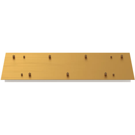 Rosone Rettangolare Metallo Ottone Satinato 7 Fori 75X35Cm