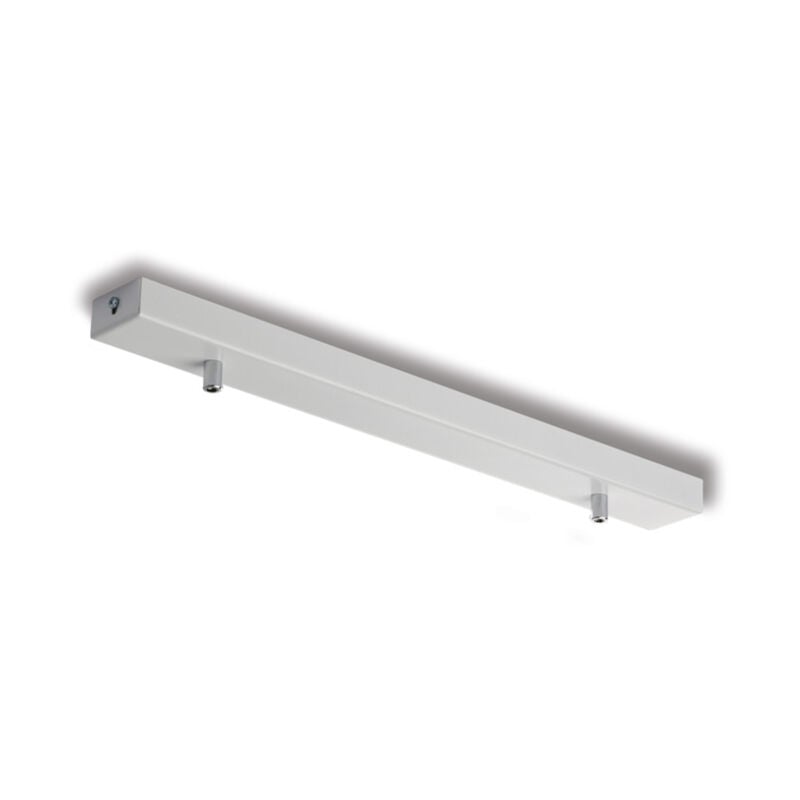 Bonetti Illumina - Rosone rettangolare multicavo in ferro bianco con 2 fori H.3 - L.50 x 5