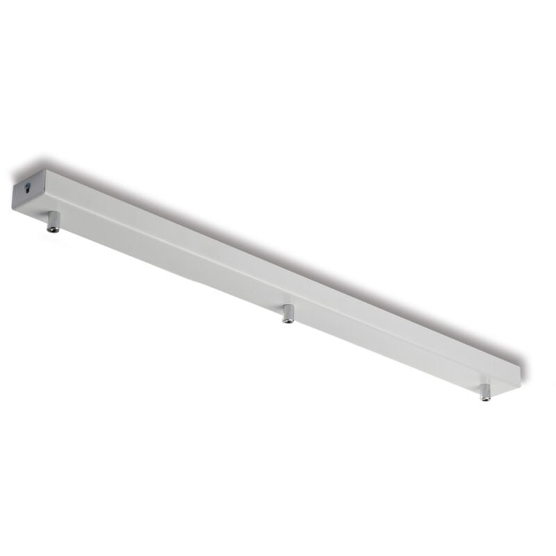 Bonetti Illumina - Rosone rettangolare multicavo in ferro bianco con 3 fori H.3 - L.70 x 5