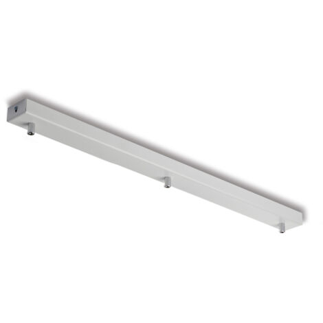 Rosone rettangolare multicavo in ferro bianco con 3 fori H.3 - L.70 x 5