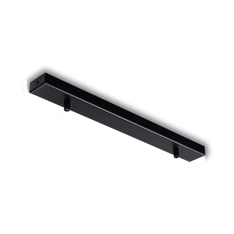 Bonetti Illumina - Rosone rettangolare multicavo in ferro nero con 2 fori H.3 - L.50 x 5