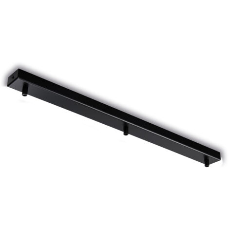 Rosone rettangolare multicavo in ferro nero con 3 fori H.3 - L.70 x 5