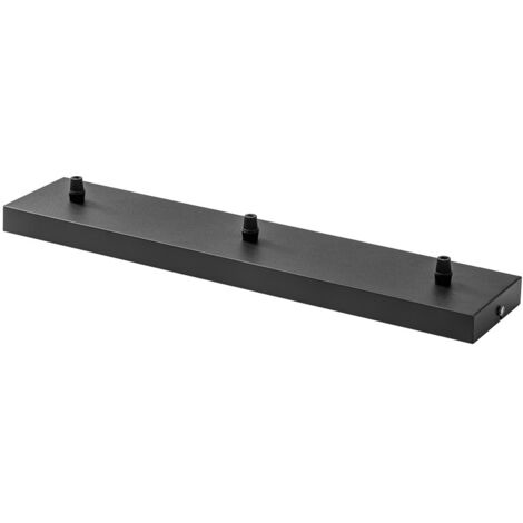 Rosone Rettangolare Per Serie Flash Flip Flute In Metallo Nero Satinato 3 Fori