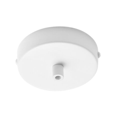Rosone rotondo per sospensione PIREX a luce singola in metallo bianco 10 cm.