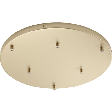 Rosone rotondo per sospensione PIREX a sei luci in metallo oro 47 cm.