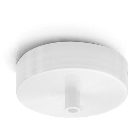 Rosone tondo in metallo Alice bianco IP20 per lampade a sospensione - Base da soffitto moderna, attacco centrale, facile installazione