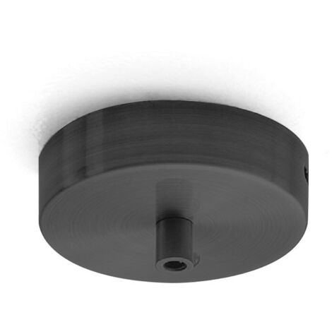 Rosone tondo in metallo Alice nero IP20 per lampade a sospensione - Base da soffitto moderna, attacco centrale, facile installazione