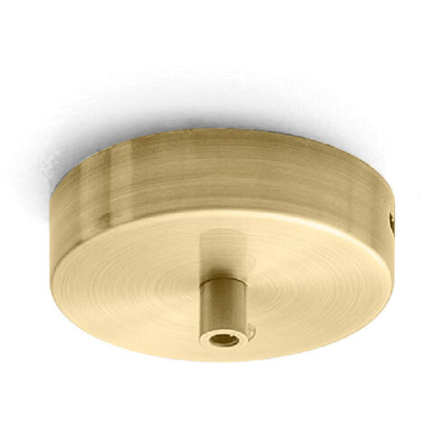 Rosone tondo in metallo Alice ottone IP20 per lampade a sospensione - Base da soffitto moderna, attacco centrale, facile installazione