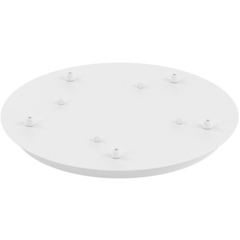 Rosone Tondo Metallo Bianco 5 Fori D40Cm
