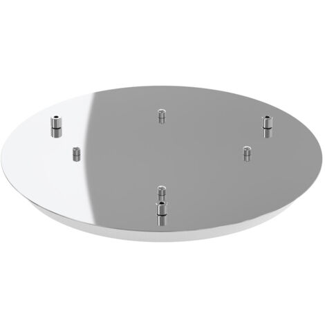 Rosone Tondo Metallo Cromo 3 Fori D40Cm