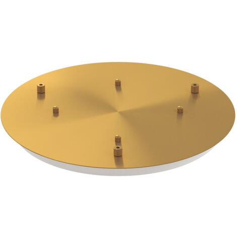 Rosone Tondo Metallo Ottone Satinato 3 Fori D40Cm