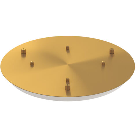 Rosone Tondo Metallo Ottone Satinato 3 Fori D40Cm