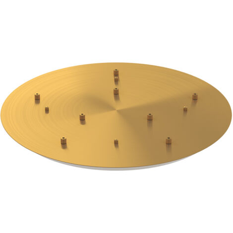Rosone Tondo Metallo Ottone Satinato 8 Fori D60Cm