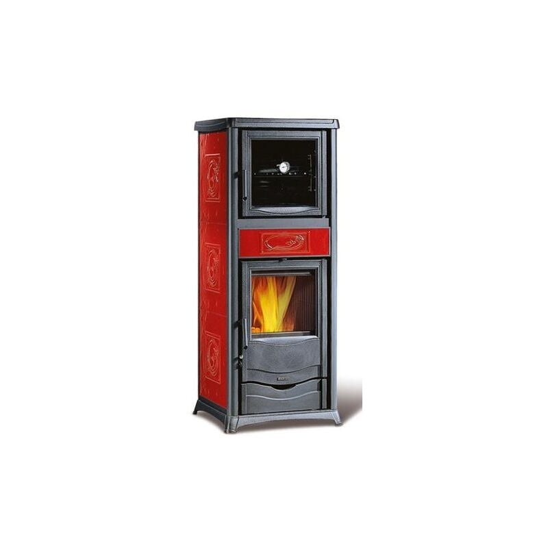 Nordica - Poêle à bois avec four raccordable - la Rossella Plus Forno Evo 9.1 kW Bordeaux