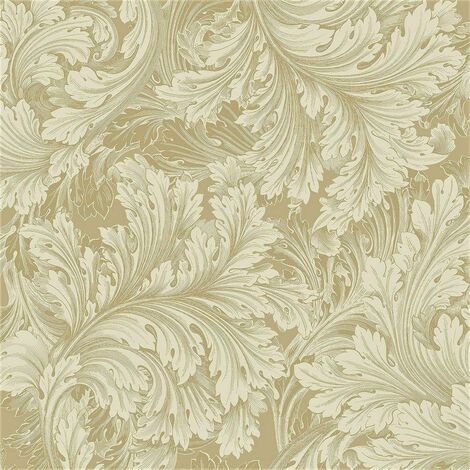 Rossetti Gold Wallpaper Grandeco Classic Baroque Floral Cream Traditional