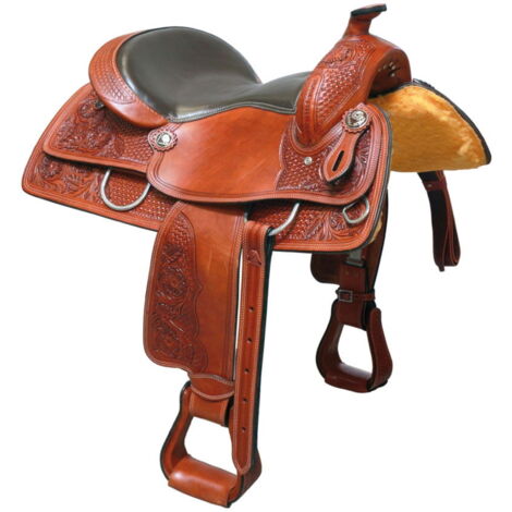 Selle australienne en cuir : selle de crosse de style australien avec
