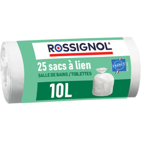 Rossignol – Lot de 25 sacs poubelle 10L – Résistants et étanches – Fabriqués en France – 100% recyclables – Épaisseur 15 microns