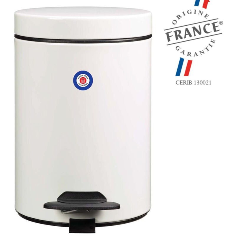 Poubelle de salle de bains à pédale 3L Fabriqué en France - cyjeu Rossignol