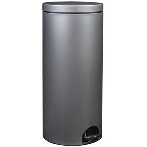 Rossignol – Poubelle à pédale 30L en acier anti-UV – Hauteur 67cm – Couvercle silencieux – Seau intérieur amovible