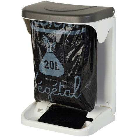 Rossignol – Poubelle automatique 20L – Dimensions 28 x 18,5 x 39,5 cm – Polypropylène blanc et gris – Ouverture automatique – 91195 - INO 20 L