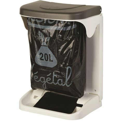 Rossignol - Poubelle intérieur placard cuisine 20L avec dérouleur de sac INO - Blanc