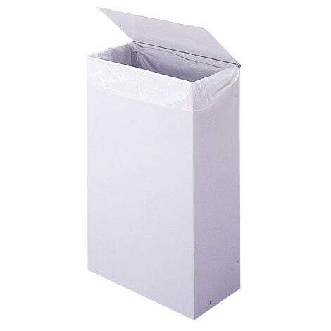 Rossignol – Poubelle murale 10 litres à couvercle blanc – Métal laqué – Fixation murale – Dimensions H 38 x L 25 x P 13 cm