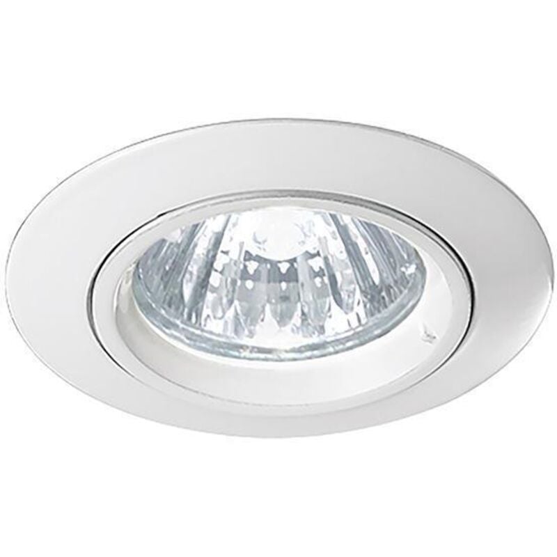 Rossini Illuminazione - Faretto led 1x50w incasso soffitto gu10 rotondo fisso bianco metallo Ø83mm foro 68mm ip20 5128-b