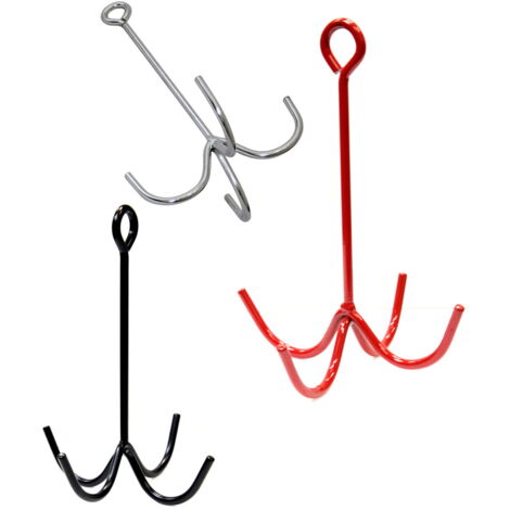 Rosso - Appendibriglie multiplo a rampone con 4 ganci