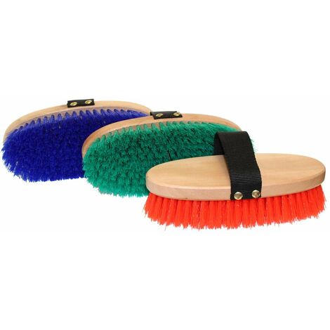 Rosso - Brosse à poils courts avec dos en bois brillant et tresse